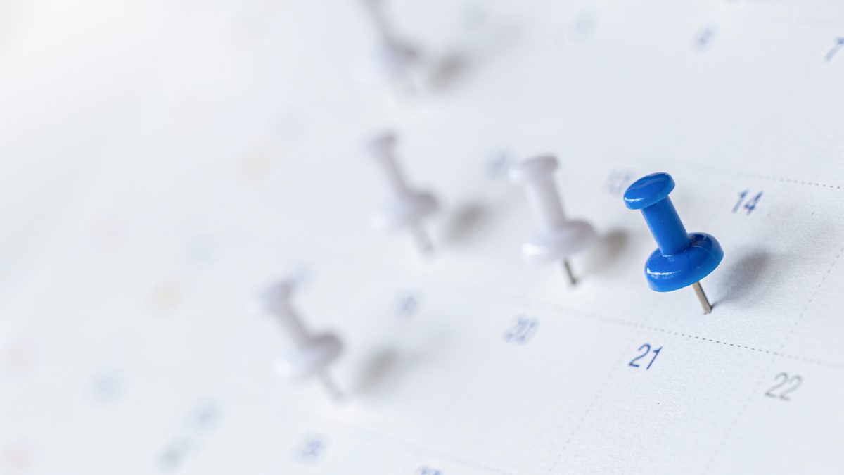 Calendrier avec des punaises marquant les échéances du CAP AEPE 2027
