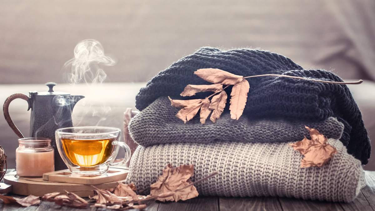 Tasse de tisane et carnet dans une lumière douce, ambiance apaisée avant un oral