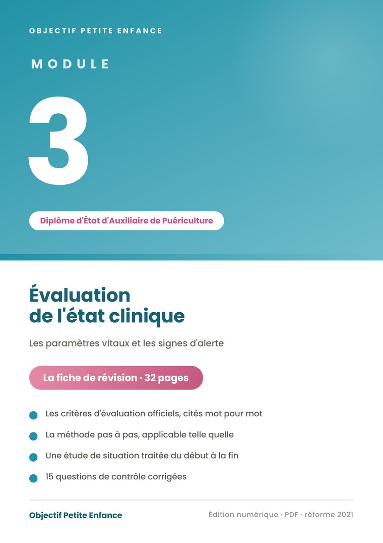 Fiche de révision du module 3 du diplôme d'auxiliaire de puériculture