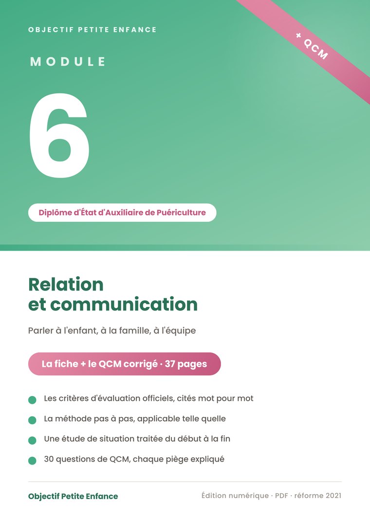 Fiche de révision du module 6 du DEAP et son questionnaire corrigé