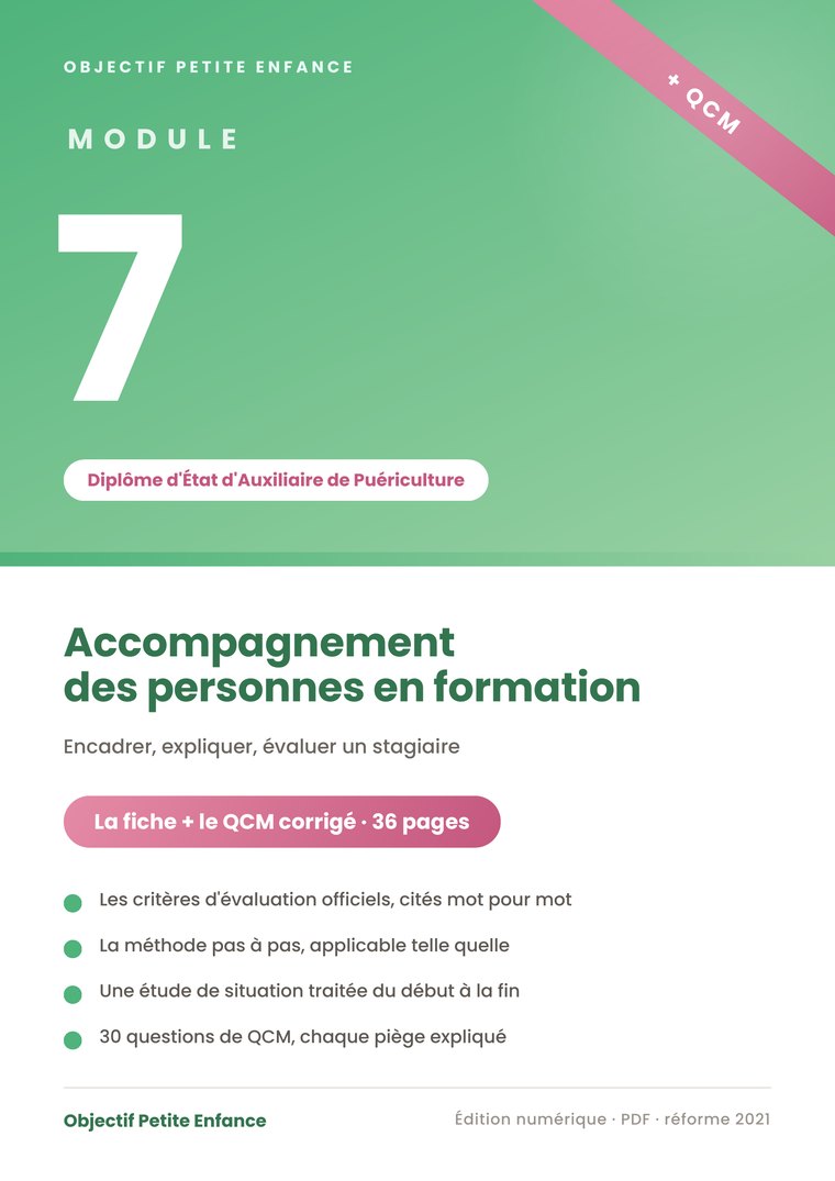 Fiche de révision du module 7 du DEAP et son questionnaire corrigé