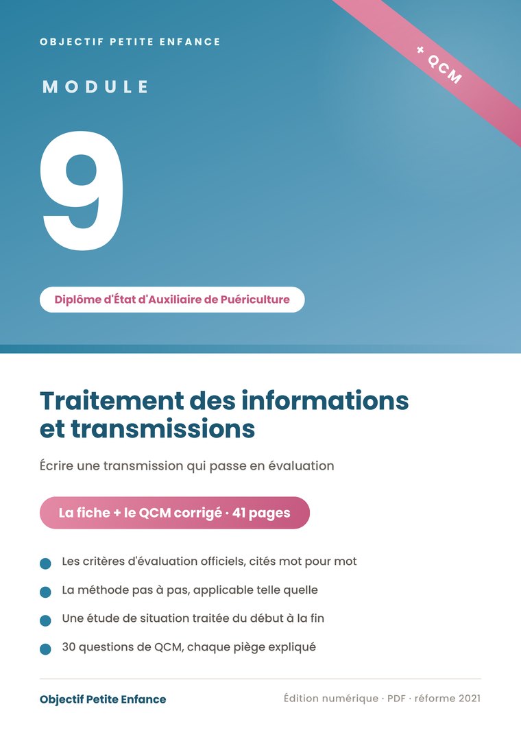 Fiche de révision du module 9 du DEAP et son questionnaire corrigé