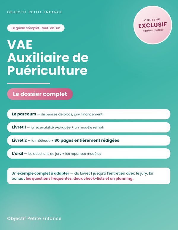 VAE Auxiliaire de puériculture, un dossier exemple complet